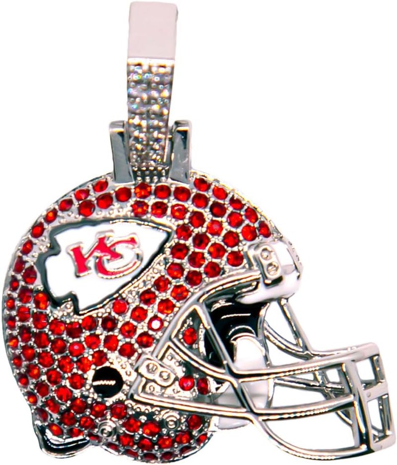 GLD Officially Licensed NFL Sports Team Helmet Pendant - Gold Plated Iced Out Football Necklace Charm - Image 1